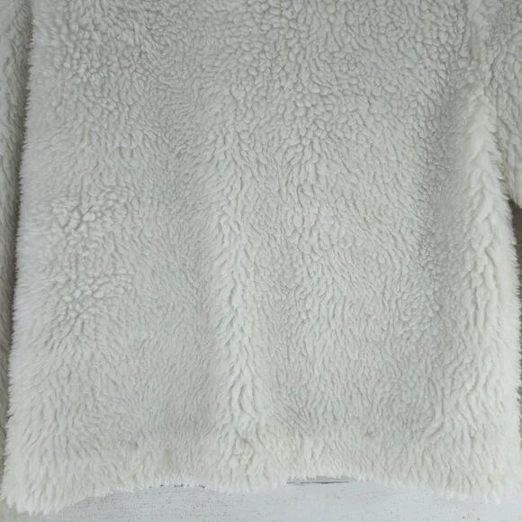 TOMMY HILFIGER White Warm Fuzzy Full Zip Sherpa Jacket WOMEN'S SIZE MEDIUM - Picture 9 of 16